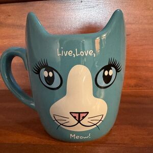 AWESOME VINTAGE CAT MUG LIVE LOVE MEOW 😻❤️❤️❤️